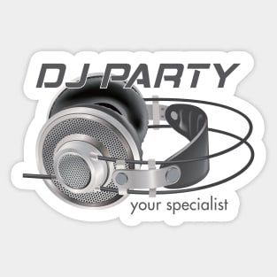 DJ Headphones, Party Specialist, Music Sticker